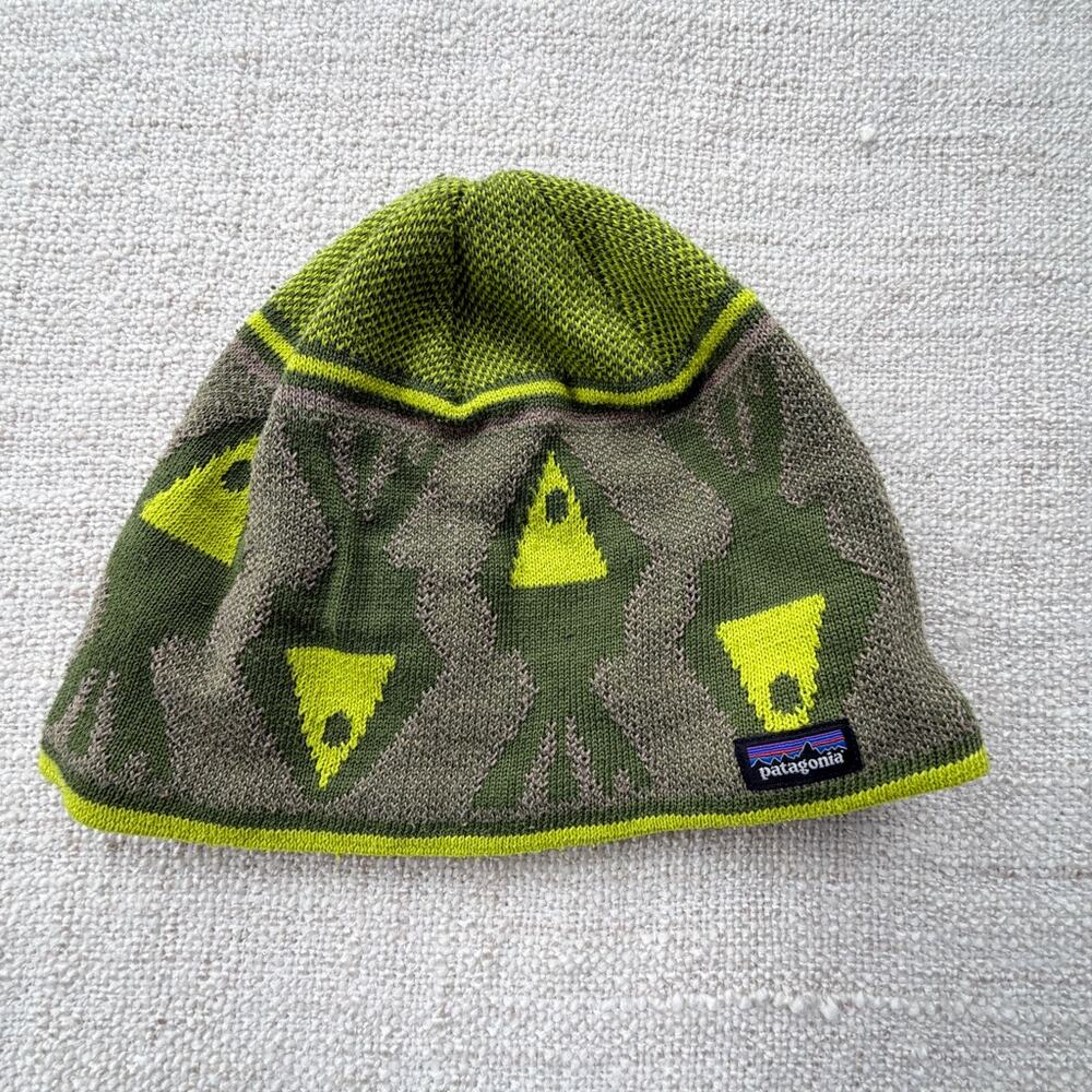Patagonia Green Knit Toddler Beanie Hat VGUC